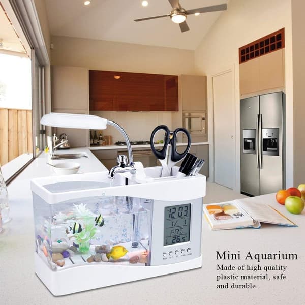 Akvarium Multifunksjonell USB Oppladbar Skrivebord Elektronisk Akvarium Mini