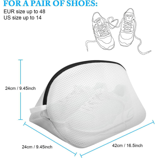 4-pack skotvättpåsar, premium tvättpåse för skor/sneakers för tvätt