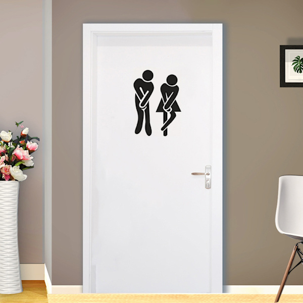 DIY aftagelig herre- og dametoilet skilt, dør adgang