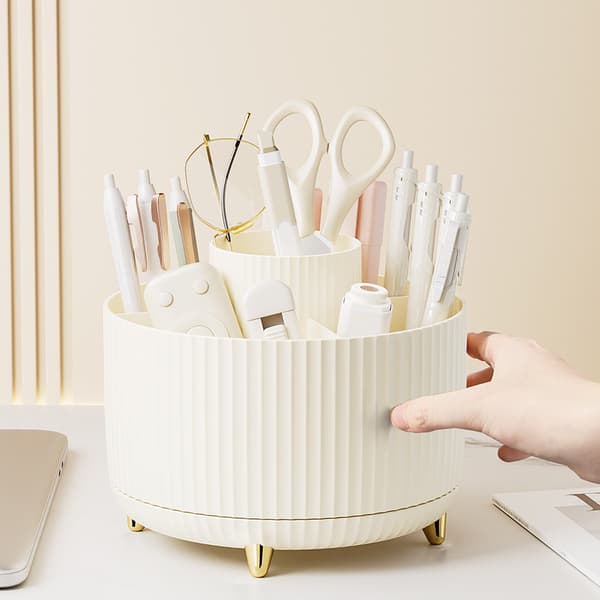360° roterende makeup-arrangør - Makeupbørsteholder med 5 rum