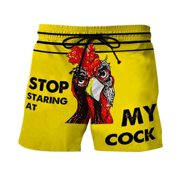Badbyxor för män, snabbfintorkande strandshorts, herr dragsko special tupptryck
