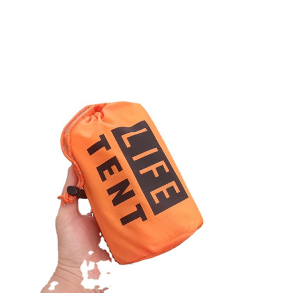 Life Tent - Hätätilanteen selviytymisteltta - 2 hengen hätätilanteen teltta - Voidaan käyttää selviytymisteltana, hätämajoituksena, putkiteltana, selviytymispeitteenä - Mukana selviytymispilli ja paracord