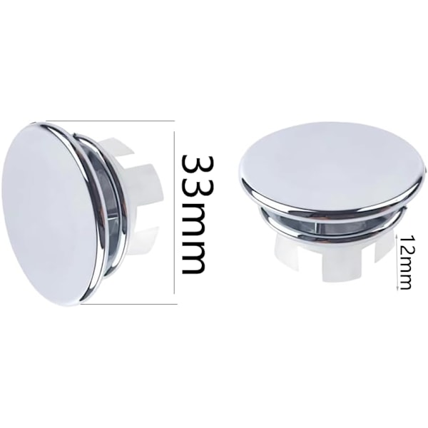 Vask Overflow Deksel, 4 stk Vask Overflow Ring, Vask Overflow Stopper, Rund Vask Hull Overflow Deksel, for Vask