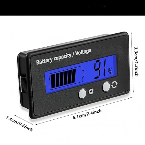 DC 12V 24V 36V 48V 60V 72V 84V Batterimåler med Alarm, kompatibel Indstilling og Nøgleomskiftning, Bly-syre Batterikapacitet Spændingsindikator og B