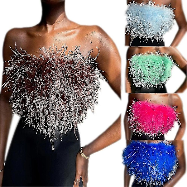 Kvinnors Fashionabla Fluffy Multifärgad Topp-L