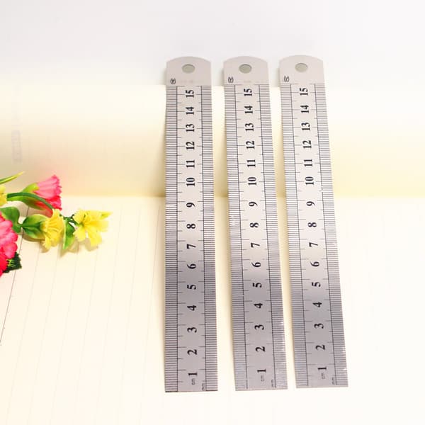 3 stk. lineal 10cm 20cm 30cm lineal værktøj til studerende og kontor (rustfrit stål)