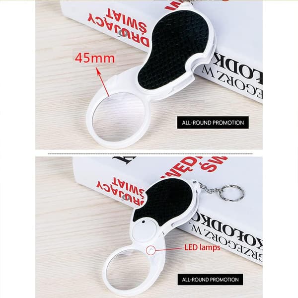 5X Mini Lup Nøglering Foldbar Lomme Lup