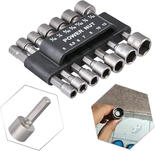 5mm-12mm sekskantmutterdriver kraftige borbits metrisk hylseadapter solid sokkel