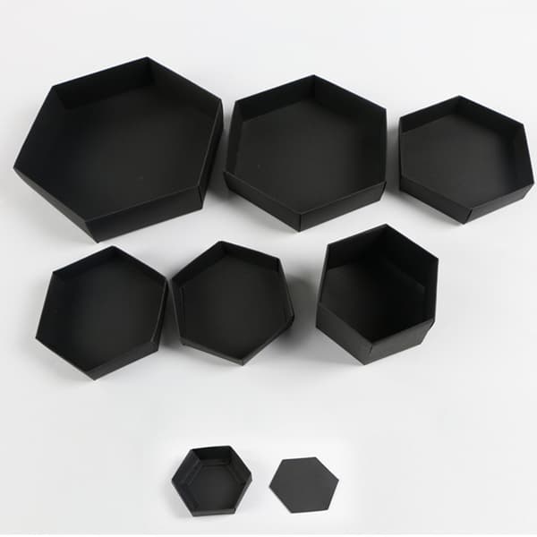 Explosionsbox, Presentförpackning - Hexagon Svart