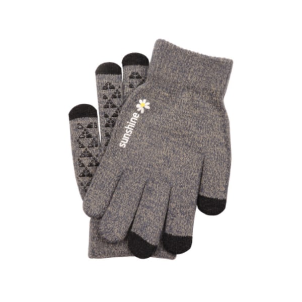 Varme hansker med fleecefôr Grå/svart (one-size)