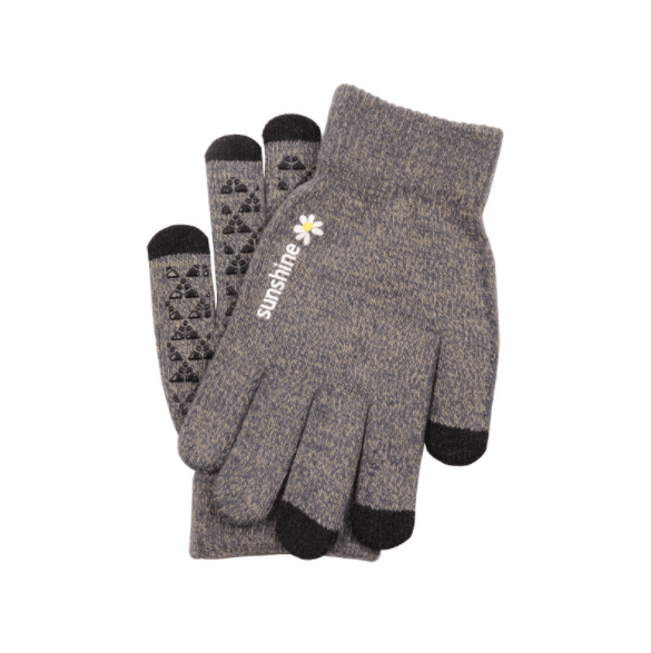Varme touchhandsker med fleecefor Grey/sort (one-size)