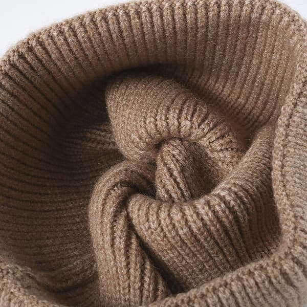 Unisex Stickad Mössa i Enfärgad Design, Varm Vintermössa