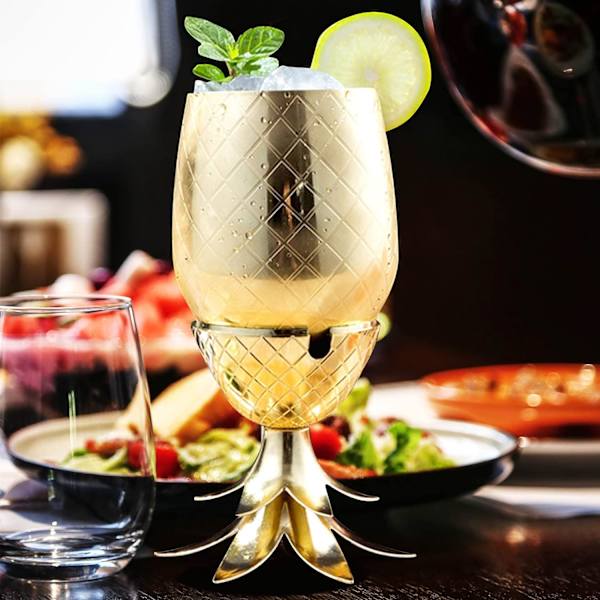 Ananas Glass Metallkrus Moskva Mule Kopp DIY Vinglass Dekorasjoner for Ho