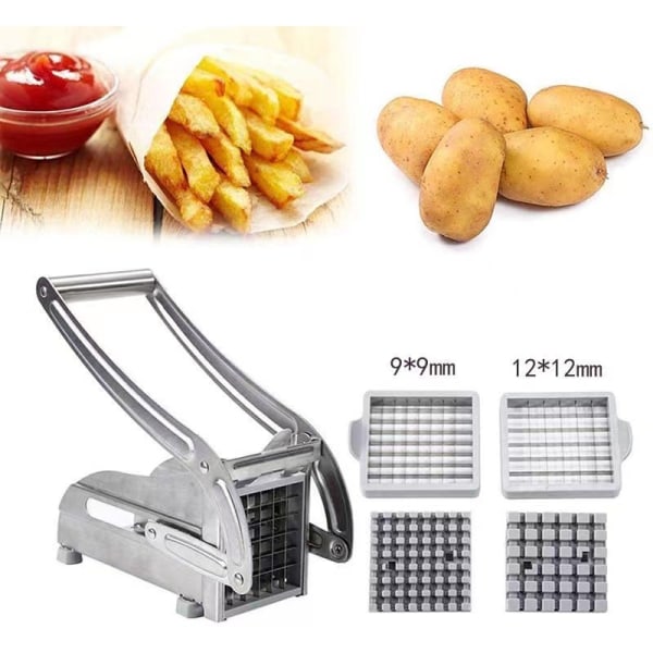 Pommes frites i rustfrit stål Kartoffel grøntsagsskæremaskine Hakker, 1 stk
