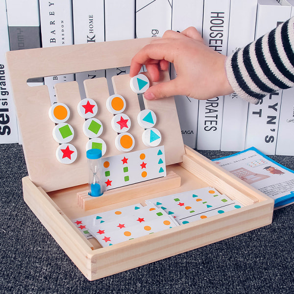Montessori Læring Leke Slide Puslespill Farge & Form Matching Hjerne