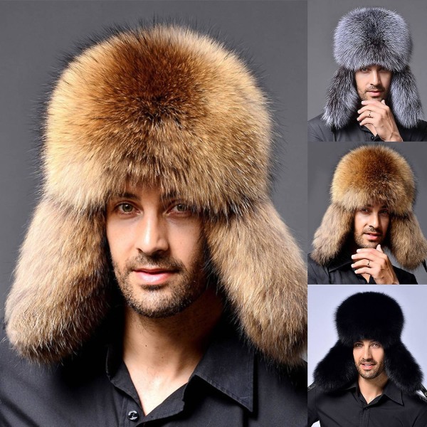 Man Hat Glat Touch Ikke-allergifremkaldende Øre Klap Vinter Bomber Hat