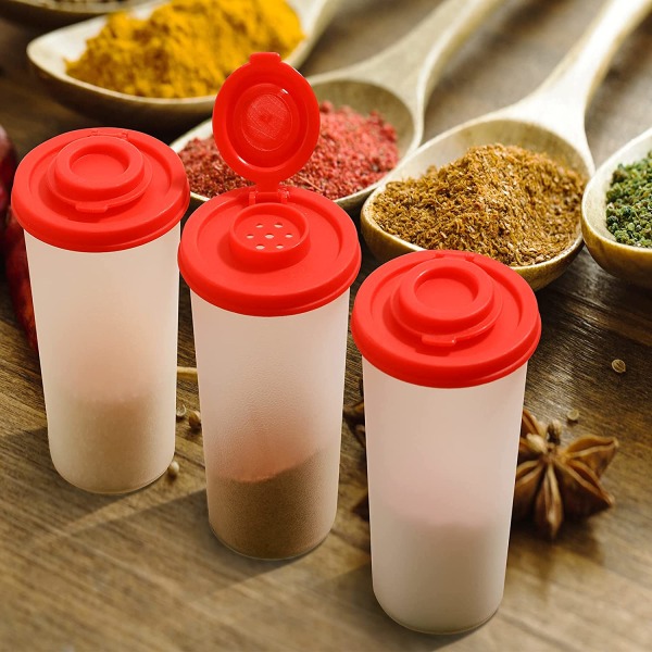 2-delad salt- och pepparkvarnset, stor saltdispenser, camping, picknick, saltkar med lock, plast salt- och pepparkvarnar