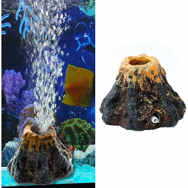 2 stk. Boblefisk Tank Vulkan Ornament Fisk Tank Dekorasjon