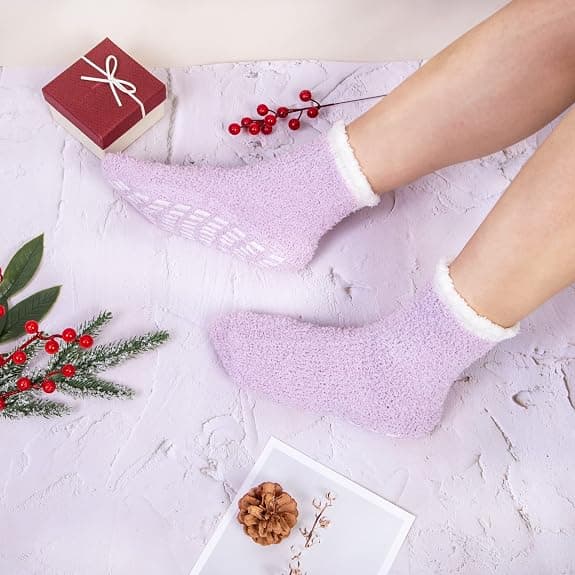 Womens Fuzzy Socks 5 Par, Vinter Varme Bløde Sutsko, Non S