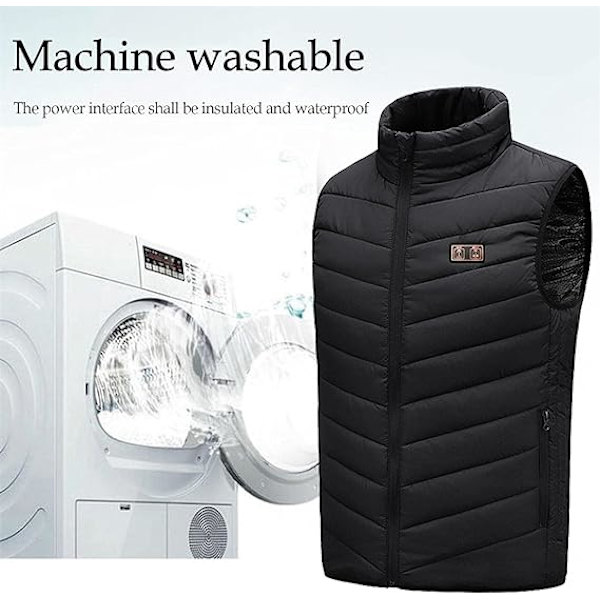 Uppgraderad uppvärmd väst med 11 uppvärmda zoner för män kvinnor, plus size uppvärmd väst vinter varm lätt vattentät väst，2XL