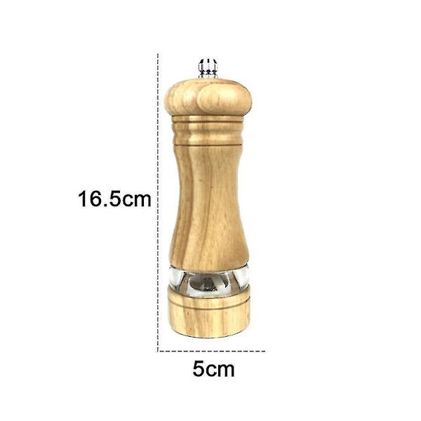 2-osainen suola- ja pippurimyllysarja, jossa massiivipuurunko, 5*16,5 cm