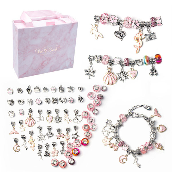 Charm armband gör-det-själv-kit Diy hantverk smycken presentset för barn flickor tonåringar,p