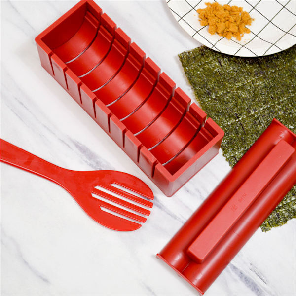 Sushi Making Kit Deluxe med Fuld Sushi Sæt 10 Stykker Plastik Sushi Maker K