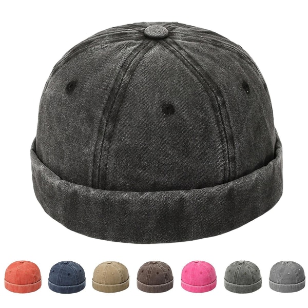 Docker Hat Ensfarget Brimless Dekorativ Retro Fire Sesonger Sailor Hat Daglig Hat