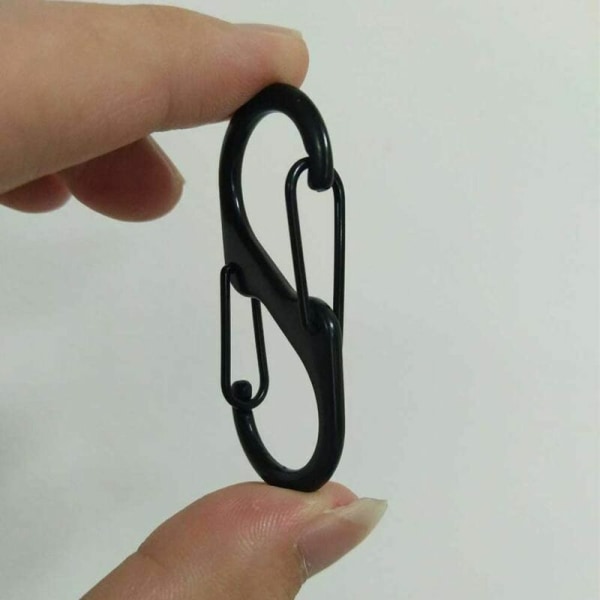 20 stycken Mini S-formade karbinhakar i aluminiumlegering 8 former D