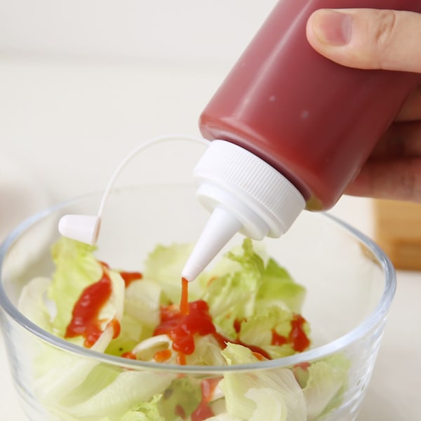 1 stk 300 ml plast klar klemmeflaske for saus