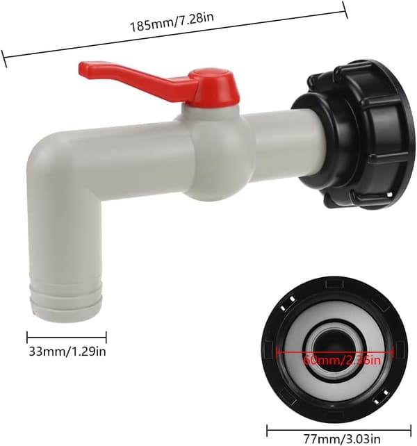 IBC Tankhane Adapter 60mm Gevind IBC Regnvandstank Adapter(DN40/50)