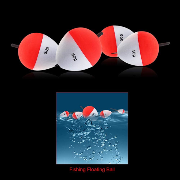 Styva skumgummi-fiskeflöten 14-pack - röd och vit - fiskeflöten