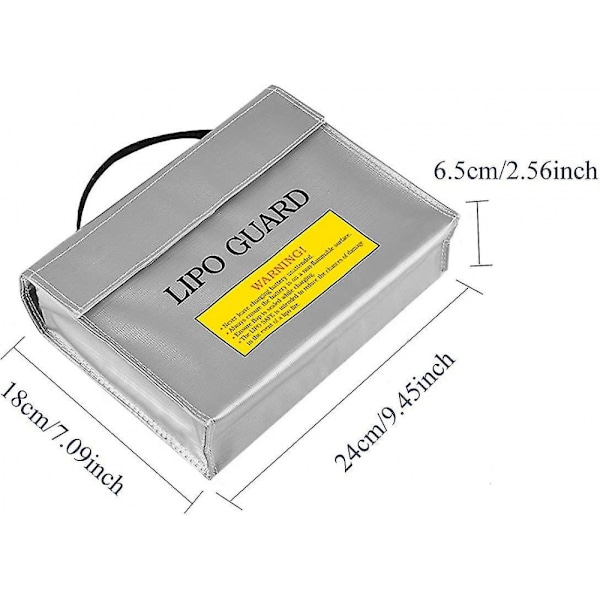 2 stk. Lipo Batteri Sikkerhetspose, Brannsikker Eksplosjonsbeskyttelse, Litiumbatteri, Sikker Pose for Lading