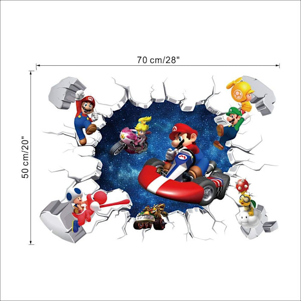 Mario-pelitarra, lasten animaatio, makuuhuoneen tausta, seinäkoriste