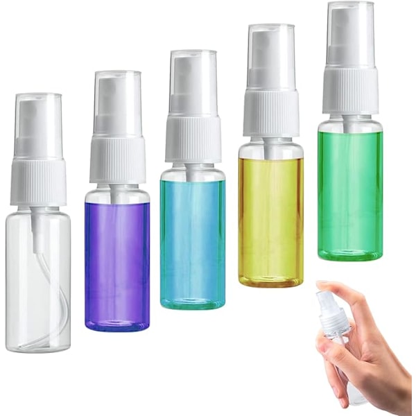 Tomma sprayflaskor, 5 stycken 20 ml sprayflaskor, transparenta tomma sprayflaskor, kosmetiska sprayflaskor, tomma sprayflaskor, tomma flaskor och spray