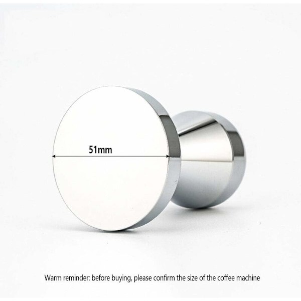 51 mm rostfri kaffepress, silver espressopress, återanvändbar platt bas rostfri pulverpress, 51 mm press grundläggande kaffebönpress, kaffeprodukter