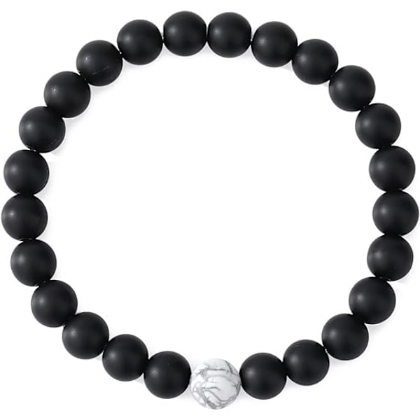 8MM Herrar Pärlar Armband Par Matchande Armband Set Matt Lava