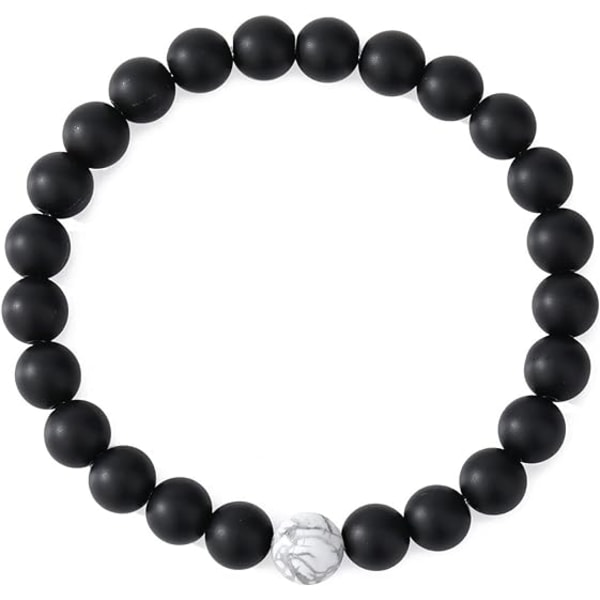 8MM Herre Perle Armbånd Par Matchende Armbånd Sett Matt Lava