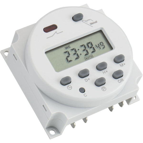 CN101A Input DC/AC 12V, Output 200-250V AC, 16A LCD Digital Programmerbar Timer Relæ Tidsafbryder Understøtter 17 Gange Dagligt Ugentligt Program