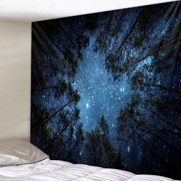 Psykedelisk galaxkonstellation 150x150cm tygväggdekor för sovrum Li