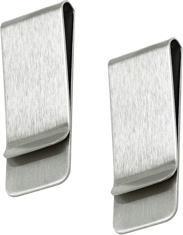 2-pack rostfritt stål pengaclips silver slim plånbok kredit