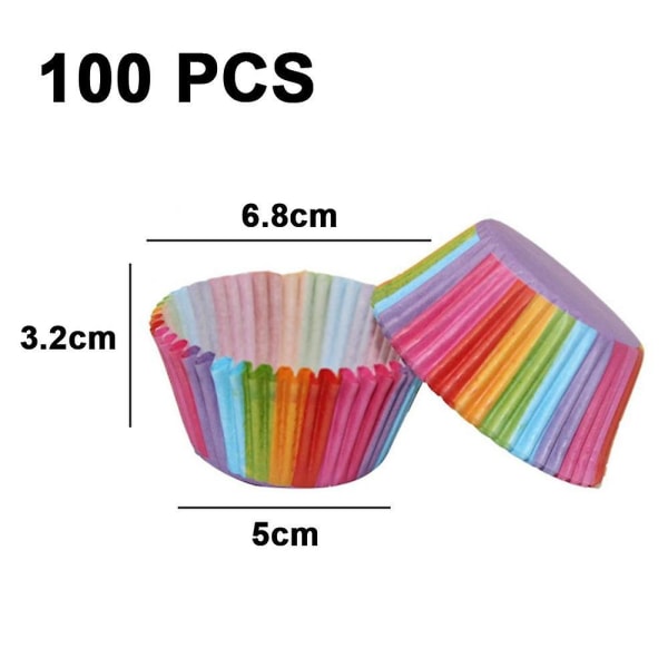 Cupcake Cases, Kagepapir Kop Rainbow Bagekopper Til Ovn Bryllupsfest Bi
