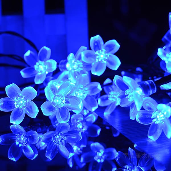 Solcelled blomsterlys utendørs vanntett 50 LED fe lys dekorasjon