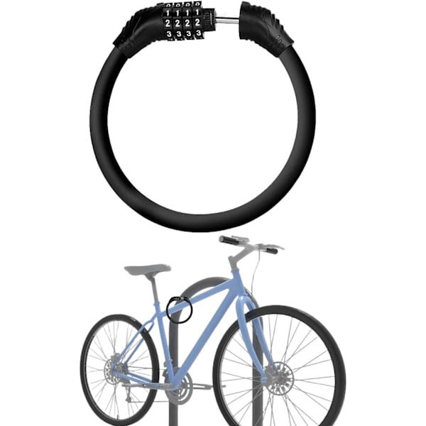 Cykelsikringskæde mod tyveri, Cykelkæde hængelås, Kodet cykelsikringskæde mod tyveri, Cykellås tyverisikringskæder med 4-cifret adgangskode kompatibel med cykel, motorcykel