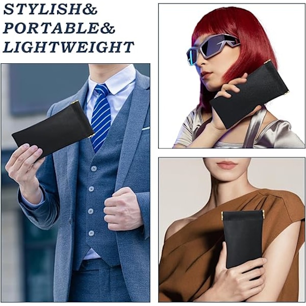 3 stk. bløde brilleetuier, læder solbriller etui bærbare squeeze top brilleetui, slanke solbriller pung briller boks briller opbevaring brille