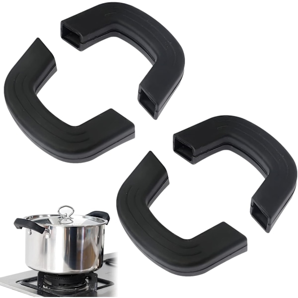 Silikon Grytekluter, Silikon Håndtak Holder, Varme Håndtak Holder, 4 Stykker Isolerte Sklisikre Grytegrep, for Jern Gryter Wok Panner Koketopper