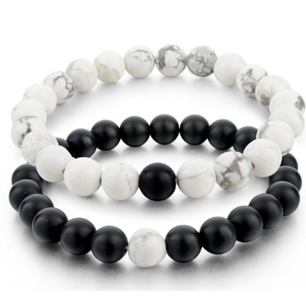 8MM Herrar Pärlar Armband Par Matchande Armband Set Matt Lava