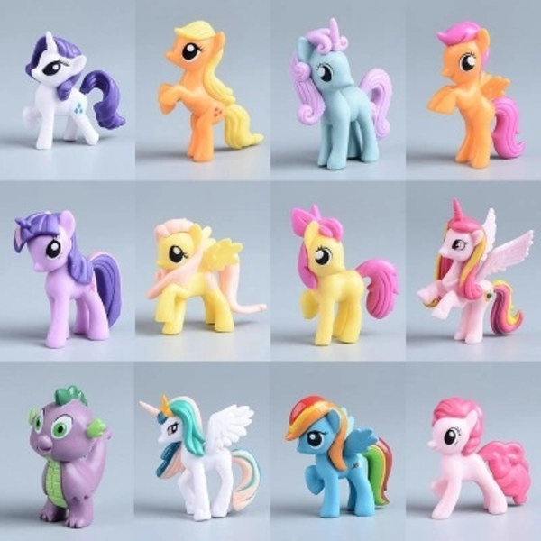 12-pack My Little Pony MLP Friends Figurer 7cm flerfärgad