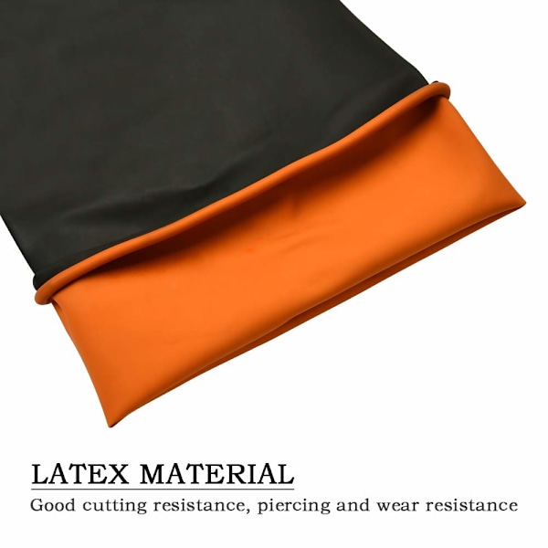 Kemikalieresistente Latexhandsker i Gummi, Syre/Base/Industriel Sikkerhedsarbejde, Lange Beskyttende Handsker, Sorte, 1 Par