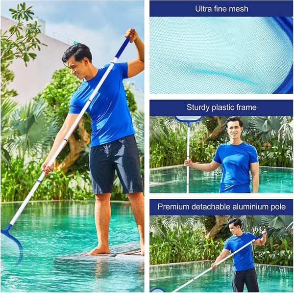 Surface Landing Net, Leaf Skimmer With 1.2m Detachable Handle (sininen)